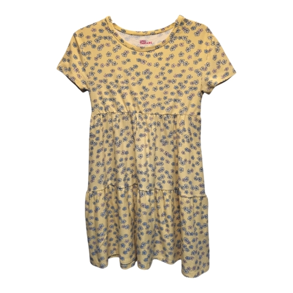 Epic Threads Kids Yellow Sundress with Crew Neck and Short Sleeves - Size L